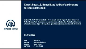 Emerit Papa 16. Benediktus törenle defnedildi