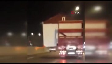 Bursa'da konteyner evle tehlikeli yolculuk