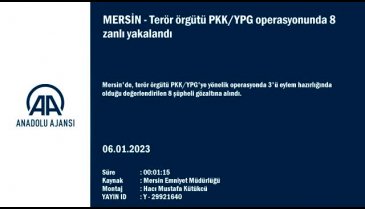 Mersin'de PKK/YPG operasyonunda gözaltına alınan 8 zanlıdan 3'ü tutuklandı