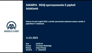 Sakarya'da terör örgütü DEAŞ operasyonunda 5 tutuklama