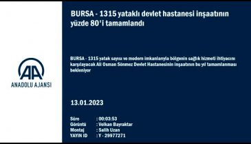 Bursa'nın yeni devlet hastanesinde sona yaklaşıldı