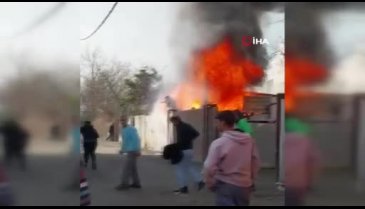 Bursa'da panik yaratan ahır yangını!