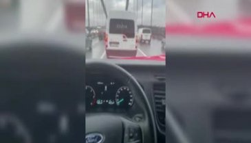 İstanbul'da şiddetli rüzgar römorku devirdi