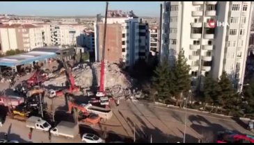 Gaziantep'te 3 ayrı enkaz havadan görüntülendi