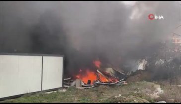 Tekirdağ'da işçilerin kaldığı konteyner ev alev alev yandı