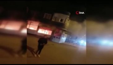 Deprem bölgesinde fırın yandı