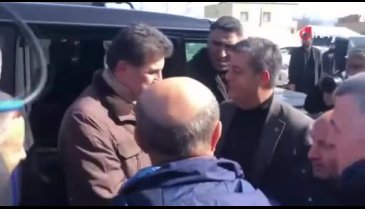 Selçuk Bayraktar ve Barzani, Nurdağı'nda depremzedelerle görüştü
