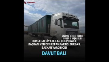 Yeniden Refah Partisi Bursa İl Başkanlığı'ndan Bursa Hafriyatçılar kooperatifine teşekkür