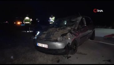 Kırıkkale'de sürücü navigasyonu ayarlarken otomobiliyle takla attı