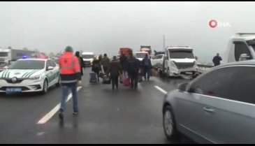 Bolu TEM'de 58 araç birbirine girdi: 2'si ağır 10 yaralı