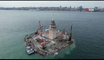 Kız Kulesi dron ile havadan görüntülendi