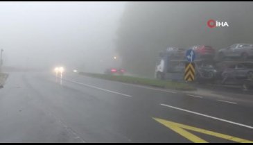 Bolu Dağı'nda sis sürücülere zor anlar yaşattı