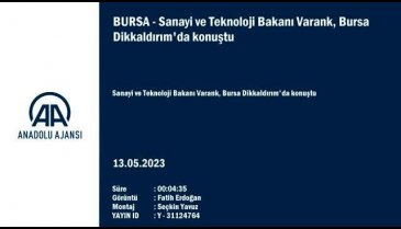Sanayi ve Teknoloji Bakanı Varank, Bursa Dikkaldırım'da konuştu