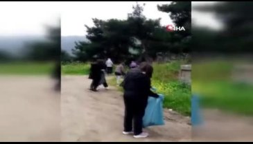 Bursa Keles'te büyükler kirletti, çevreci öğrenciler temizledi