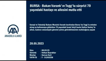 Mustafa Varank'ın Togg'lu sürprizi 70 yaşındaki hastayı mutlu etti