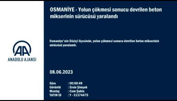 Osmaniye'de yolun çökmesi sonucu beton mikseri devrildi!