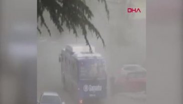 Ankara'da halk otobüsü seyir halindeyken alev aldı! Vatandaş söndürdü
