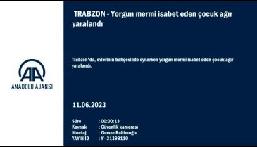 Trabzon'da bahçede oynayan çocuk yorgun mermi ile yaralandı