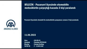 Pazaryeri-Bursa&nbsp;kara yolunda otomobille motosiklet çarpıştı