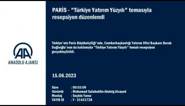 Paris'te "Türkiye Yatırım Yüzyılı" temalı resepsiyon yapıldı
