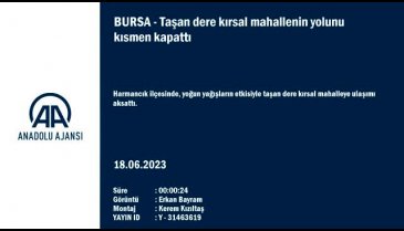 Bursa'da taşan dere kırsal mahallenin yolunu kısmen kapattı
