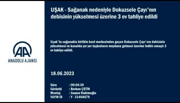 Uşak'ta Dokuzsele Çayı'nın debisi yükseldi! 3 ev tahliye edildi