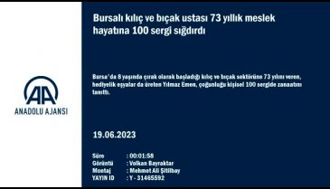 Bursalı bıçak ustası 73 yıldır mesleğini severek yapıyor