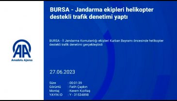 Bursa'da helikopter destekli trafik denetimi