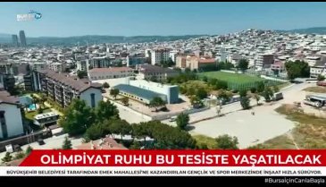 Bursa'da Emek Hatice Kübra İlgün Gençlik ve Spor Tesisinde inşaat hızla devam ediyor