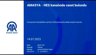 Amasya'da HES kanalında ceset bulundu