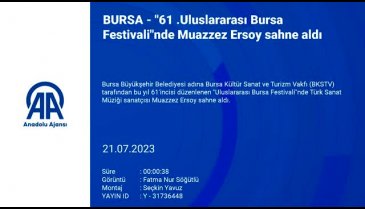 Muazzez Ersoy "61. Uluslararası Bursa Festivali"nde sahne aldı