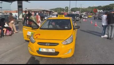 İstanbul'da ehliyeti olmayan taksici denetim yapan polisi ezerek kaçmaya çalıştı