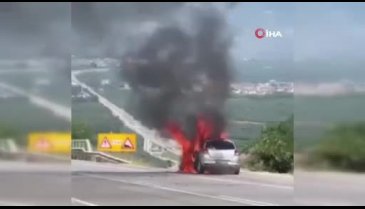 Bursa'da otomobil alev aldı!