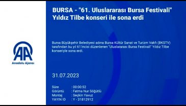 "61. Uluslararası Bursa Festivali" Tilbe konseri ile sona erdi