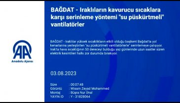 Iraklılar "su püskürtmeli vantilatörlerle" serinlemeye çalışıyor