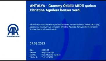 Christina Aguilera Antalya'da konser verdi