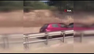 Bursa'da otoyolda ters şeritte yolculuk!