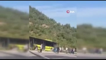 Bursa'da kontrolden çıkan otobüs şarampole düştü: 10 yaralı