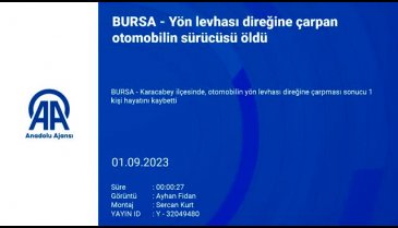 Bursa'da otomobil yön levhası direğine çarptı! 1 ölü