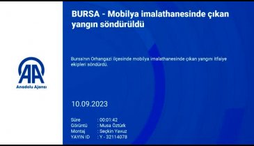 Bursa'da mobilya imalathanesinde yangın!