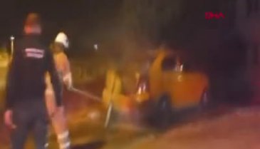 Kırıkkale'de park halindeki taksi kundaklandı