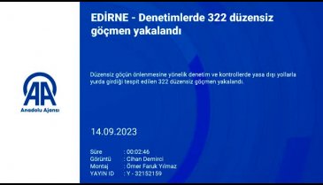 Edirne'deki denetimlerde 322 düzensiz göçmen yakalandı
