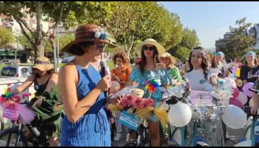 Bursa'da 'Süslü kadınlar' pedallıyor, farkındalık yaratıyor -2