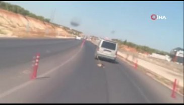Köpeği aracın arkasına bağlayarak sürükleyen şahıs yakalandı!