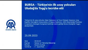 Türkiye'nin ilk uzay yolcuları Togg'u deneyimledi