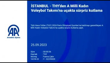 THY'den A Milli Kadın Voleybol Takımı'na uçakta sürpriz kutlama