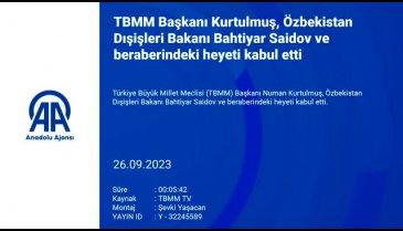 TBMM Başkanı Kurtulmuş, Özbekistan Dışişleri Bakanı ve beraberindeki heyeti ağırladı