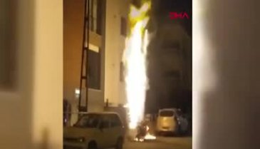 İstanbul'da doğalgaz kutusu alev aldı!