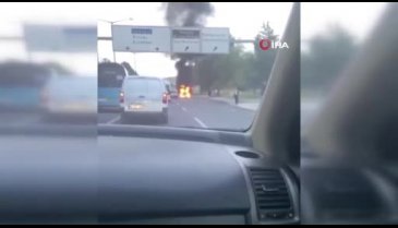 Ankara'da otomobil alev alev yandı!