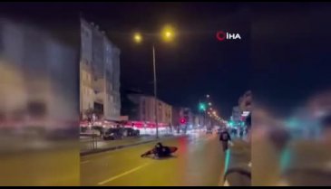 Bursa'da drift atmak isteyen bir sürücü yan yattı!